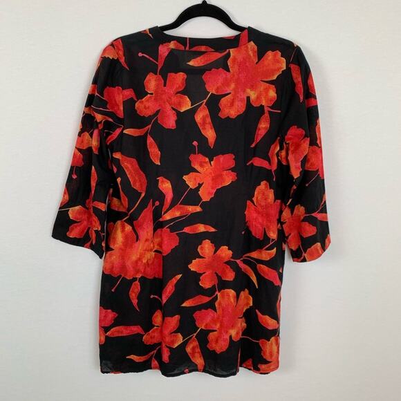 Soft Surrounding Hibiscus Tunic Pintuck Pleats Embroidery Small - Picture 8 of 8